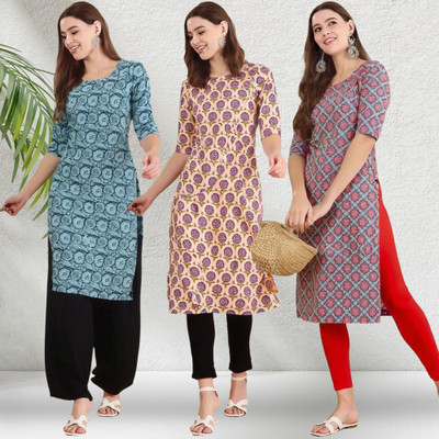 EthnicBasket Women Printed A-line Kurta(Multicolor)