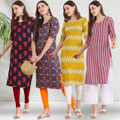 1 Stop Fashion Women Printed A-line Kurta(Multicolor)