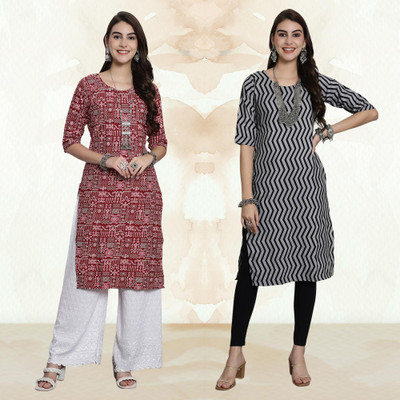 Moda Rapido Women Printed A-line Kurta(Multicolor)