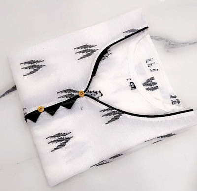 SHADM Women Striped Ethnic Dress Kurta(White)