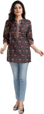 bestbuyretailer Girls Printed Straight Kurta(Black)