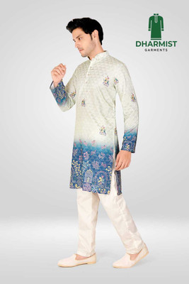 BoutiqueFab Men Printed Straight Kurta(Yellow)