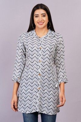 Highlight fashion export Women Printed Straight Kurta(Grey)