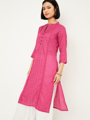 MAX Women Printed A-line Kurta(Pink)