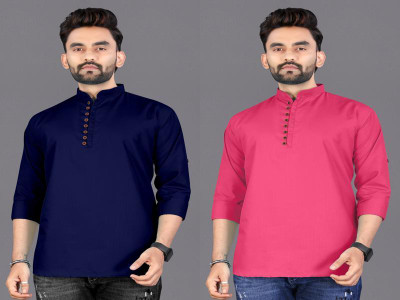 click n buy Men Solid Straight Kurta(Multicolor)
