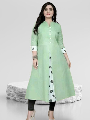 Texpa Fashions Women Self Design A-line Kurta(Light Green)