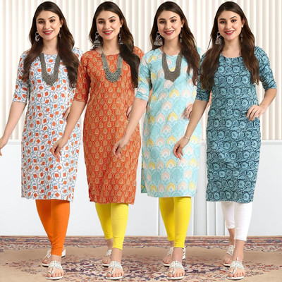1 Stop Fashion Women Printed A-line Kurta(Multicolor)