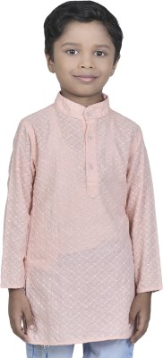 Yellowtoons Boys Solid A-line Kurta(Pink)