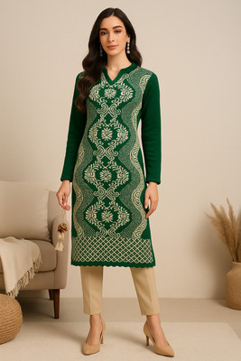 Blushh Collection Women Printed Straight Kurta(Multicolor)