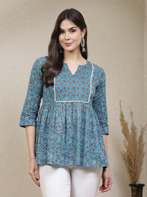 Stylum Casual Floral Print, Embellished Women Multicolor Top