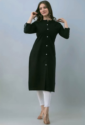 kair Women Solid A-line Kurta(Dark Green)