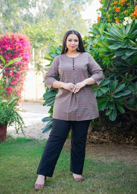 IKRASS Women Printed A-line Kurta(Green)