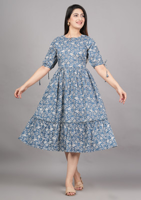 INSTA CRAFT Women Kalamkari Anarkali Kurta(Multicolor)