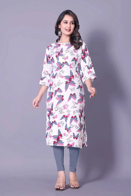 ALAKH FASHION Women Floral Print Straight Kurta(Multicolor)
