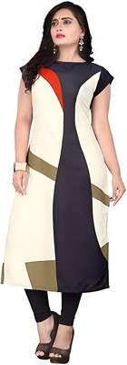 SHREE INFINITY EXPORT Women Printed A-line Kurta(Black)