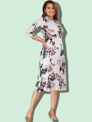 Khwaish Women Printed Anarkali Kurta(Multicolor)