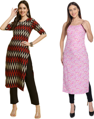 HouseOfCommon Women Self Design Straight Kurta(Multicolor)