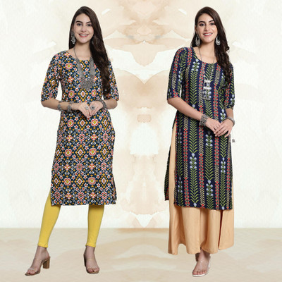Moda Rapido Women Printed A-line Kurta(Multicolor)