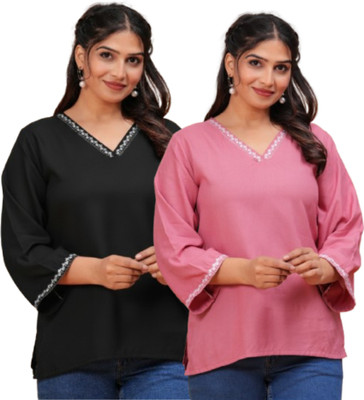 Gvastra Women Embroidered A-line Kurta(Multicolor)