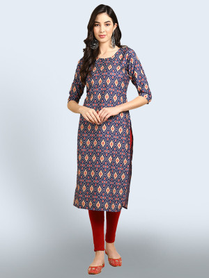 EthnicBasket Women Printed A-line Kurta(Blue)
