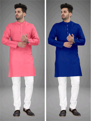 click n buy Men Solid Straight Kurta(Multicolor)