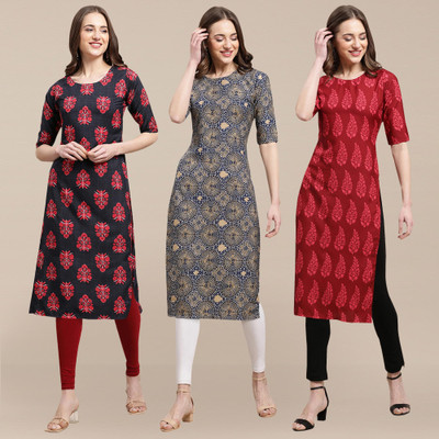 EthnicBasket Women Printed A-line Kurta(Multicolor)