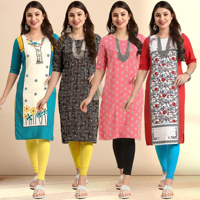 1 Stop Fashion Women Printed A-line Kurta(Multicolor)