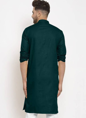 Rashmi Genz Men Printed Straight Kurta(Dark Green)