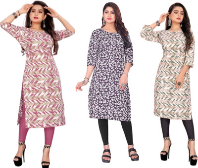 Dhruti Vaste Women Printed A-line Kurta(Multicolor)