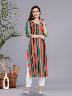 1 Stop Fashion Women Printed A-line Kurta(Multicolor)