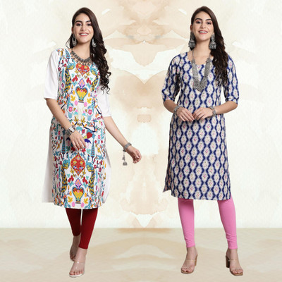 Moda Rapido Women Printed A-line Kurta(Multicolor)