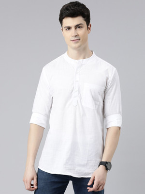 THE SOUL PATROL Men Solid Straight Kurta(White)
