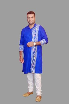 Tuh Men Printed A-line Kurta(Blue)