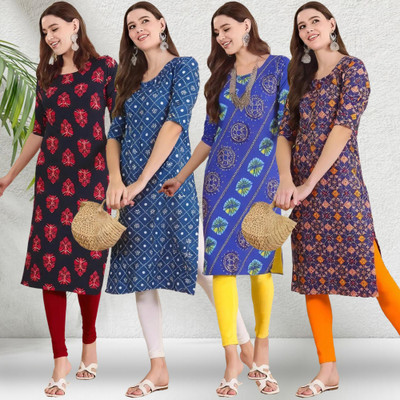 1 Stop Fashion Women Printed A-line Kurta(Multicolor)