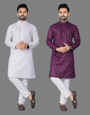 DHASU TRENDZ Men Printed Straight Kurta(Multicolor)