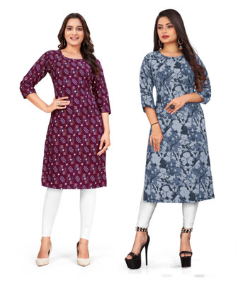 rajni rayon Women Printed A-line Kurta(Multicolor)