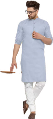 VINAARI Men Solid A-line Kurta(Grey)