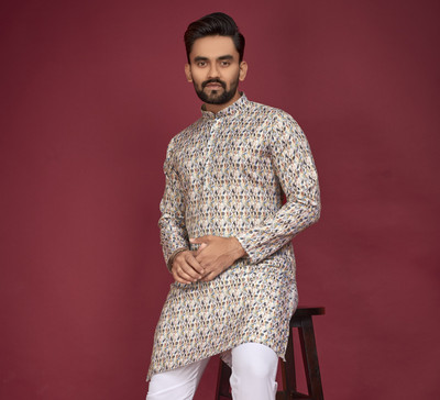 HIKNOCK Men Self Design Straight Kurta(Multicolor)