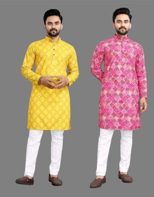 DHASU TRENDZ Men Printed Straight Kurta(Multicolor)