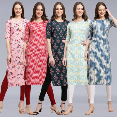 1 Stop Fashion Women Printed A-line Kurta(Multicolor)