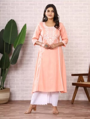 Sahiba creation Women Embroidered A-line Kurta(Pink)