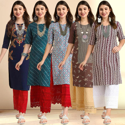 1 Stop Fashion Women Printed A-line Kurta(Multicolor)
