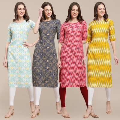 EthnicBasket Women Printed A-line Kurta(Multicolor)