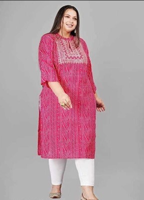 MDeepika Creation Women Printed Straight Kurta(Pink)