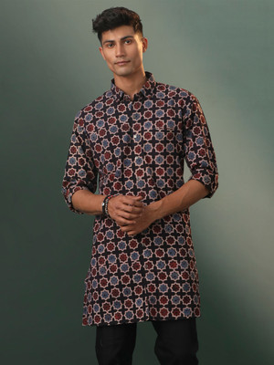 VASTRAMAY Men Printed Straight Kurta(Multicolor)
