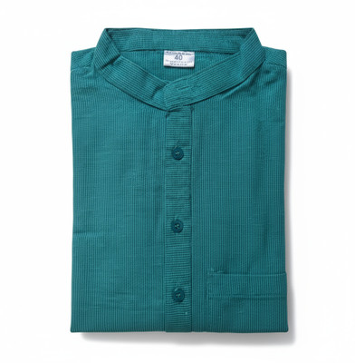 Keshar Men Striped Straight Kurta(Green)