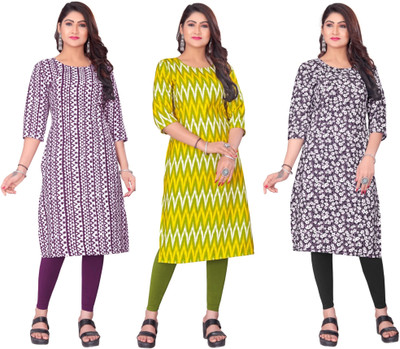 Dhruti Vaste Women Printed A-line Kurta(Multicolor)