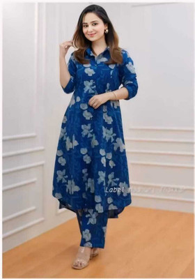Chhapola Women Printed A-line Kurta(Blue)