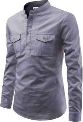 RAREMARK Men Solid A-line Kurta(Grey)