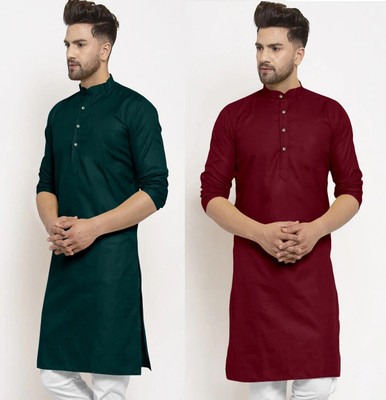 JENJEE FASHION Men Solid Straight Kurta(Multicolor)